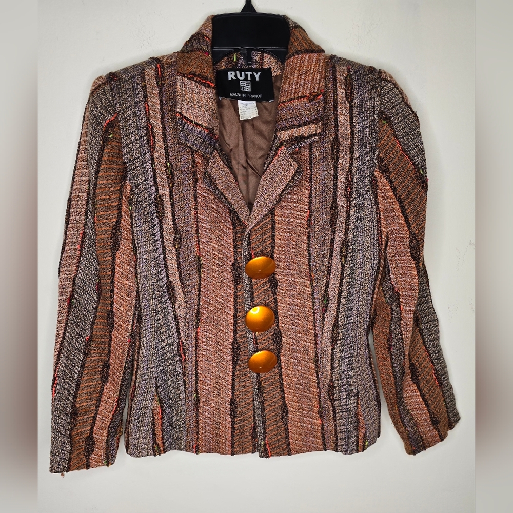 Ruty Women's Vintage Button Down Blazer Jacket